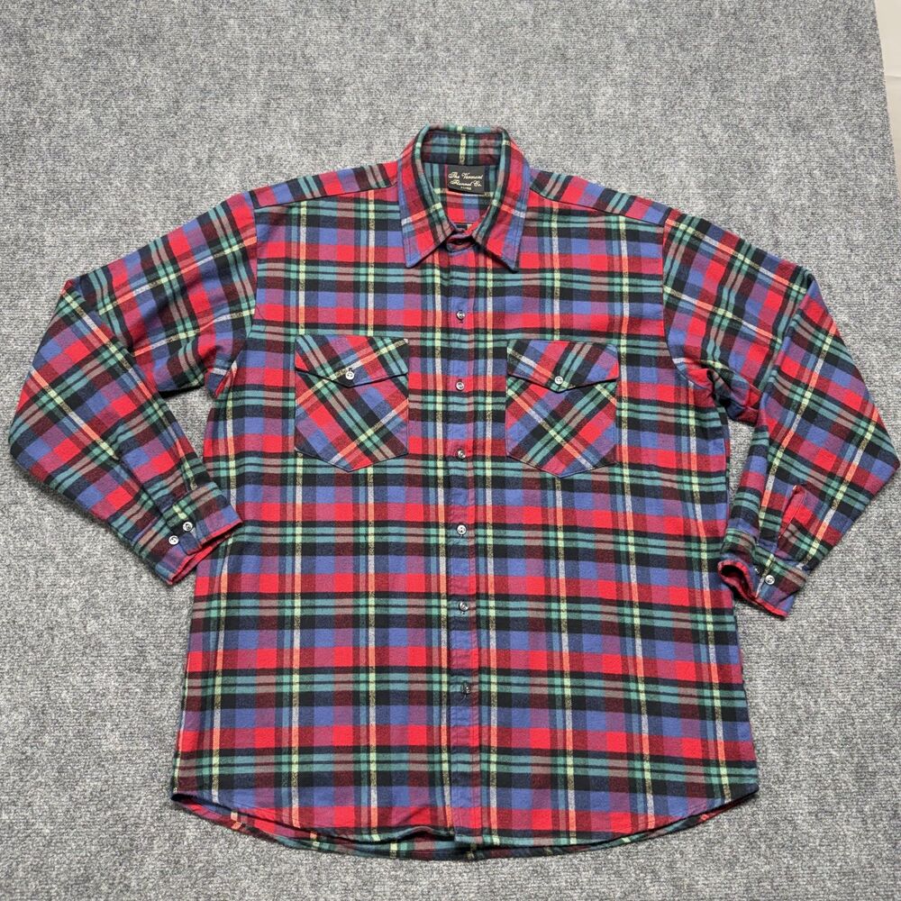 The Vermont Flannel Co Men's XL Plaid Flannel Shirt Made USA 100% Cotton
